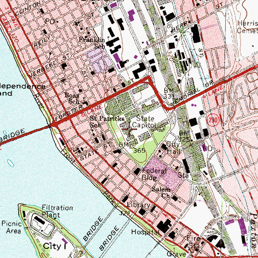 Topographic Map of Pennsylvania Capitol, PA