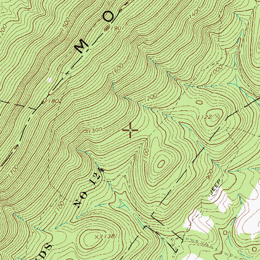 Topographic Map of State Game Lands Number 124, PA