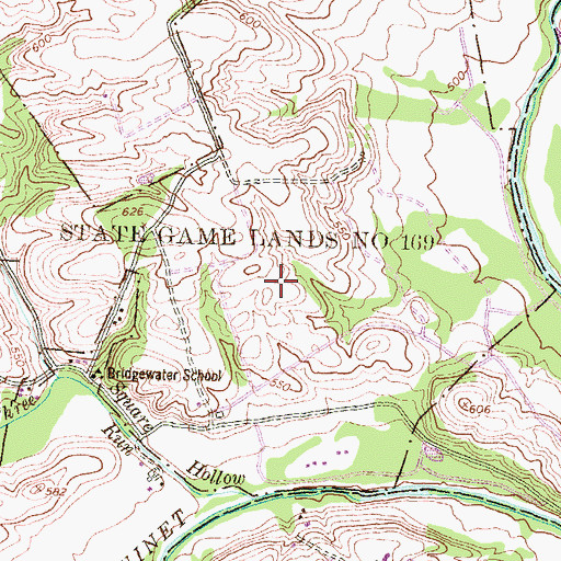 Topographic Map of State Game Lands Number 169, PA