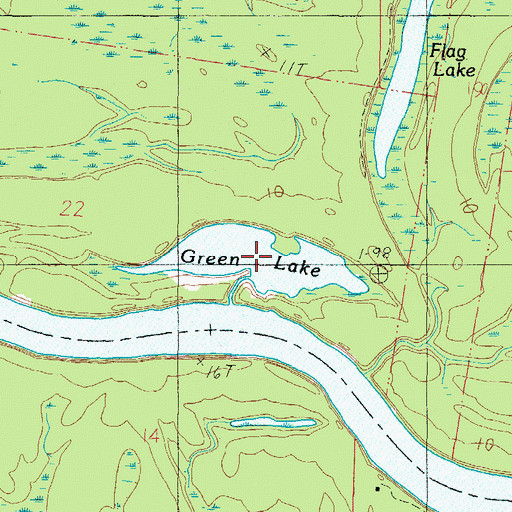 Topographic Map of Green Lake, AL