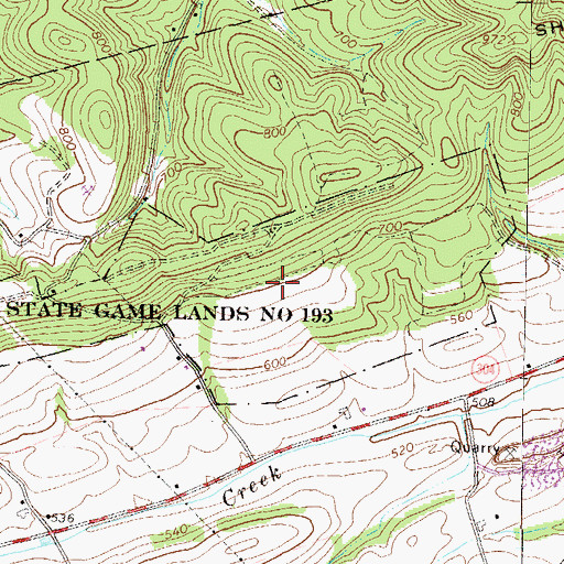 Topographic Map of State Game Lands Number 193, PA