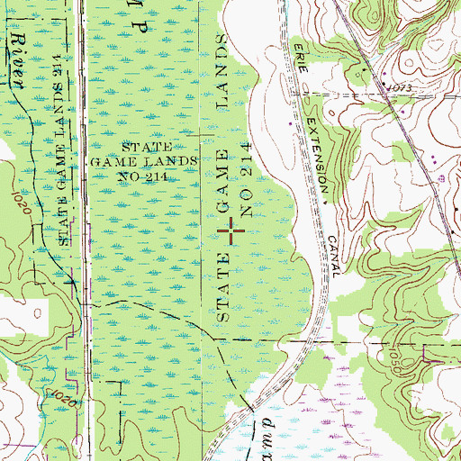Topographic Map of State Game Lands Number 214, PA