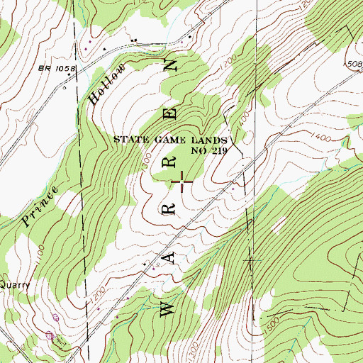 Topographic Map of State Game Lands Number 219, PA
