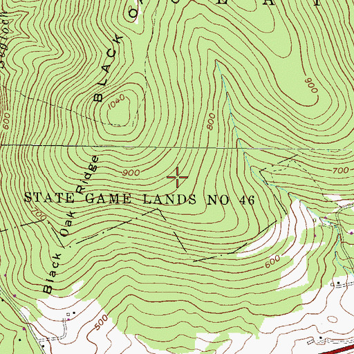 Topographic Map of State Game Lands Number 46, PA