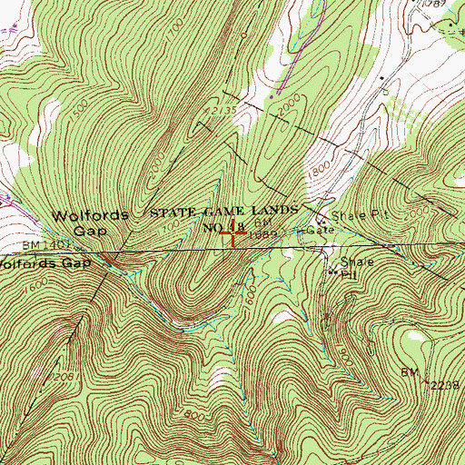 Topographic Map of State Game Lands Number 48, PA