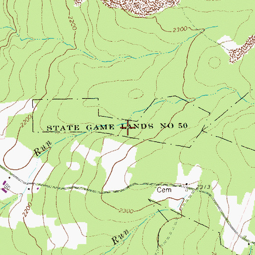 Topographic Map of State Game Lands Number 50, PA