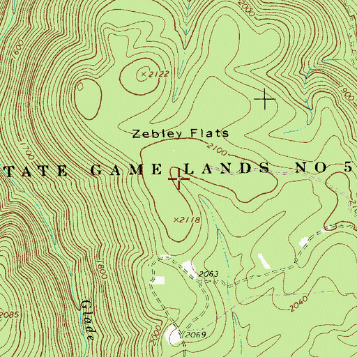 Topographic Map of State Game Lands Number 51, PA