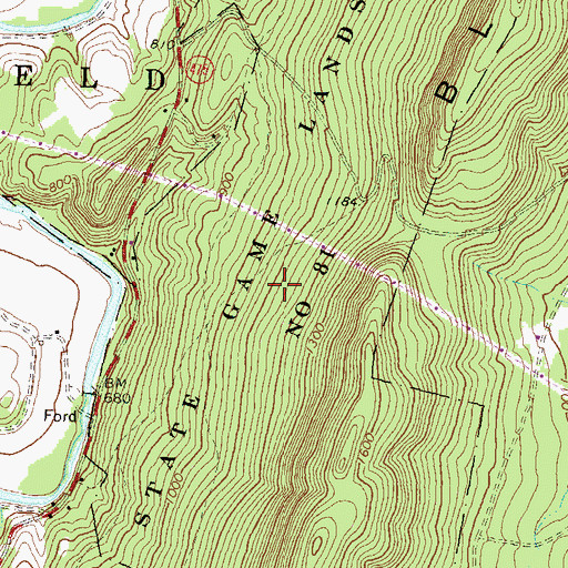 Topographic Map of State Game Lands Number 81, PA