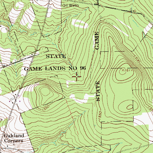 Topographic Map of State Game Lands Number 96, PA
