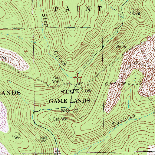 Topographic Map of Step Creek, PA