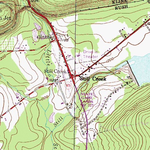 Topographic Map of Still Creek, PA