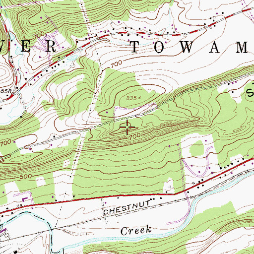 Topographic Map of Stony Ridge, PA