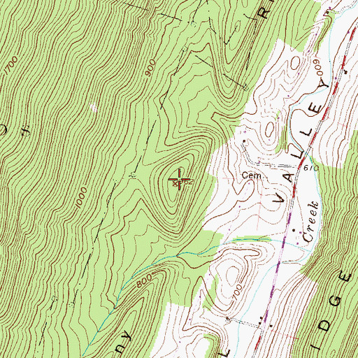 Topographic Map of Stony Ridge, PA