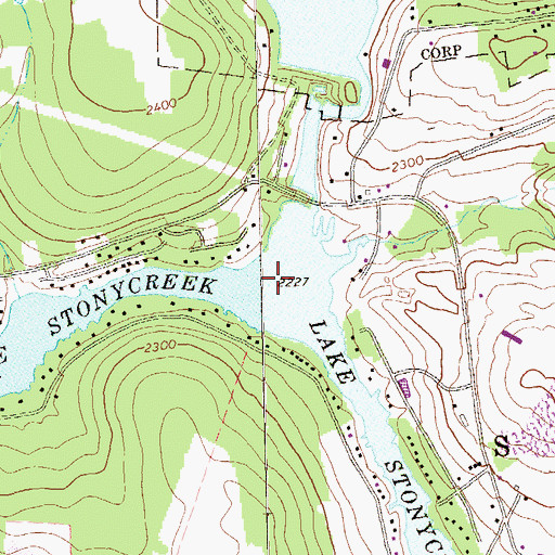 Topographic Map of Lake Stonycreek, PA