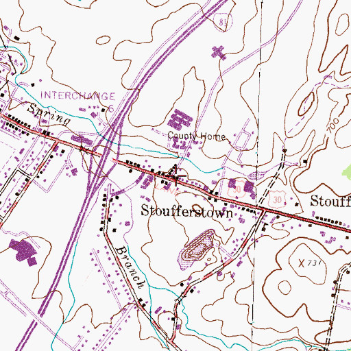 Topographic Map of Stoufferstown, PA