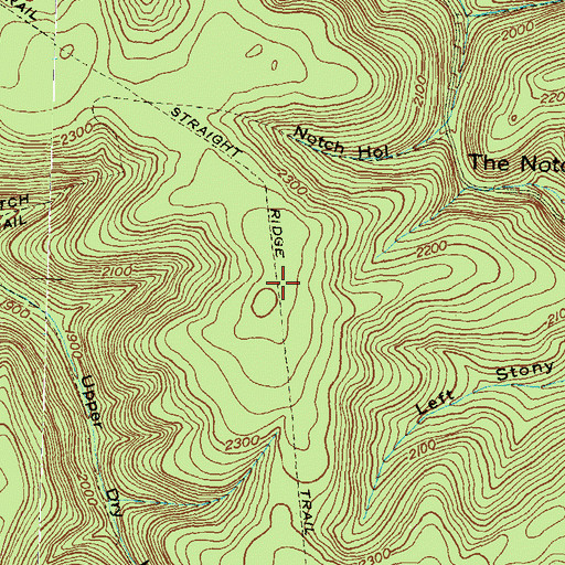 Topographic Map of Straight Ridge Trail, PA