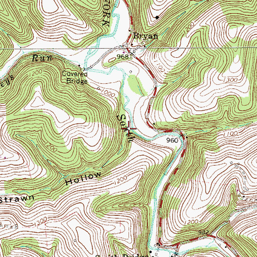Topographic Map of Strawn Hollow, PA