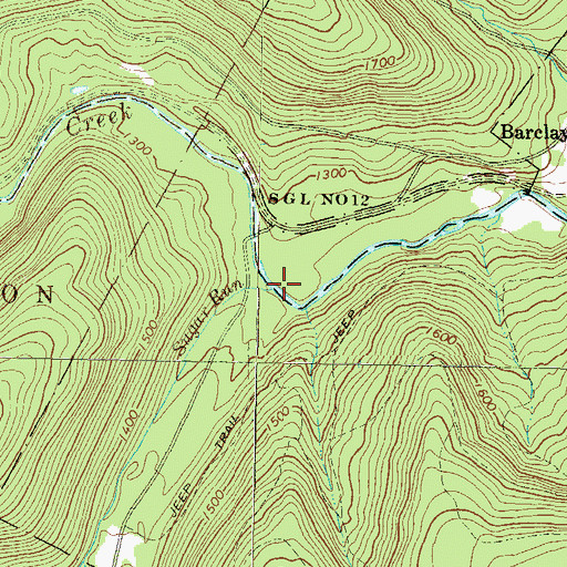 Topographic Map of Sugar Run, PA