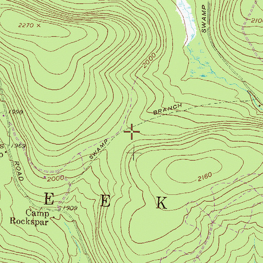 Topographic Map of Swamp Branch Trail, PA