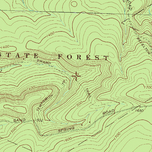 Topographic Map of Swamp Trail, PA