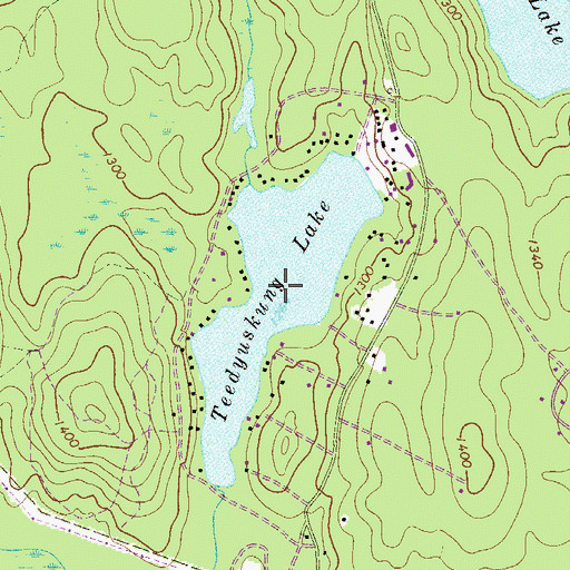 Topographic Map of Teedyuskung Lake, PA