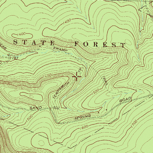 Topographic Map of Tempsmith Trail, PA