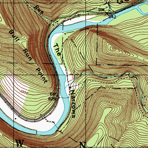 Topographic Map of The Narrows, PA