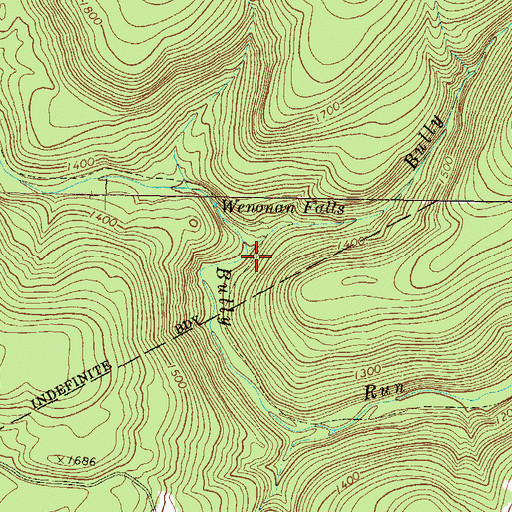 Topographic Map of The Outlet, PA