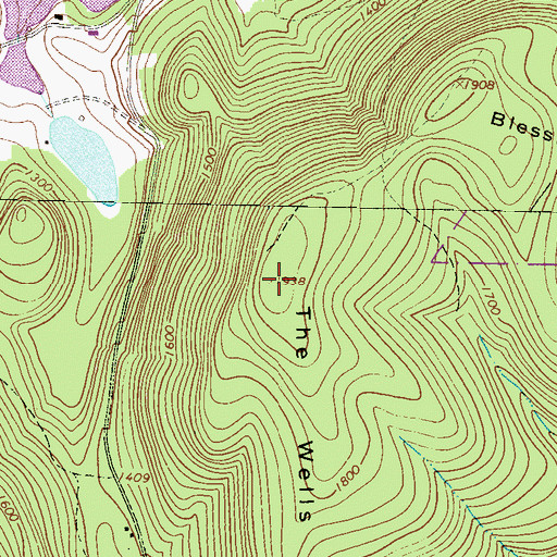 Topographic Map of The Wells Mountain, PA