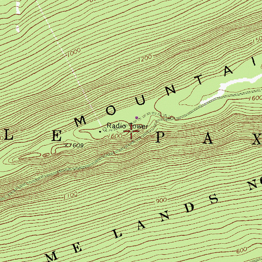 Topographic Map of Third Mountain, PA