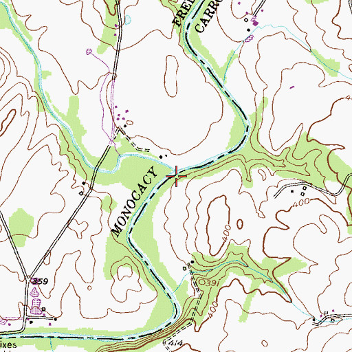 Topographic Map of Toms Creek, MD