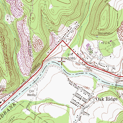 Topographic Map of Town Run, PA