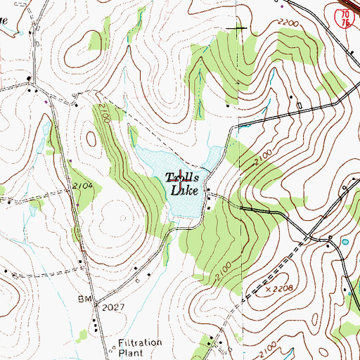 Topographic Map of Trolls Lake, PA