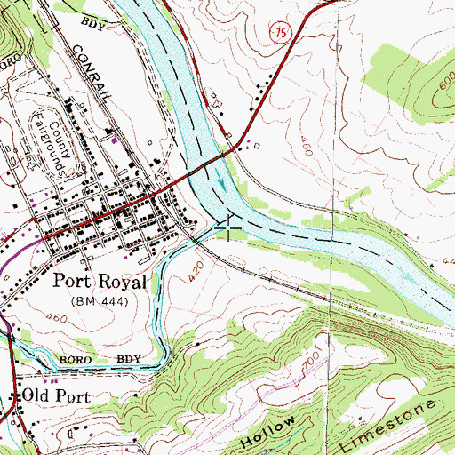 Topographic Map of Tuscarora Creek, PA