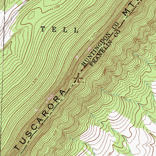 Topographic Map of Tuscarora Mountain, PA