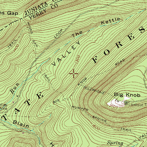 Topographic Map of Tuscarora State Forest, PA