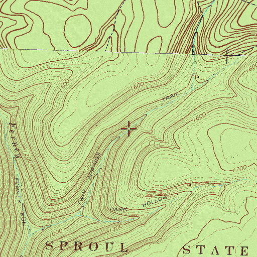 Topographic Map of Twin Springs Trail, PA