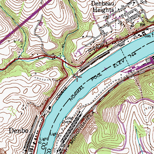 Topographic Map of Twomile Run, PA