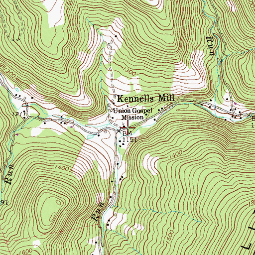 Topographic Map of Union Gospel Mission, PA