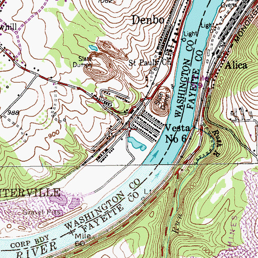 Topographic Map of Vesta Number Six, PA