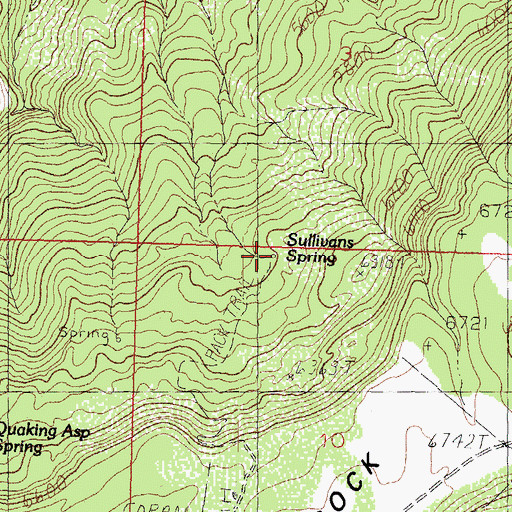 Topographic Map of Sullivans Spring, AZ