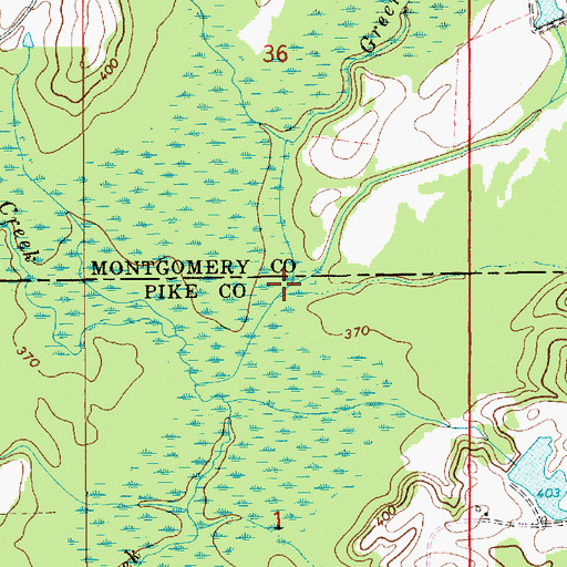 Topographic Map of Greenbrier Creek, AL