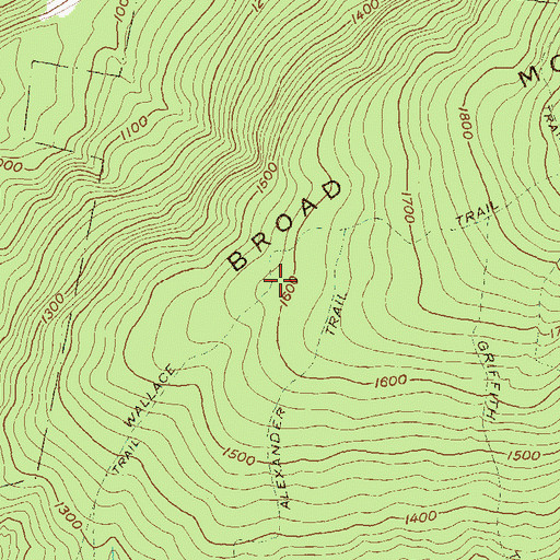 Topographic Map of Wallace Trail, PA