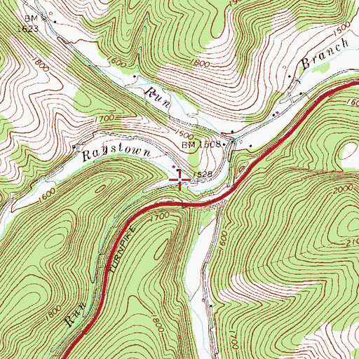 Topographic Map of Wambaugh Run, PA