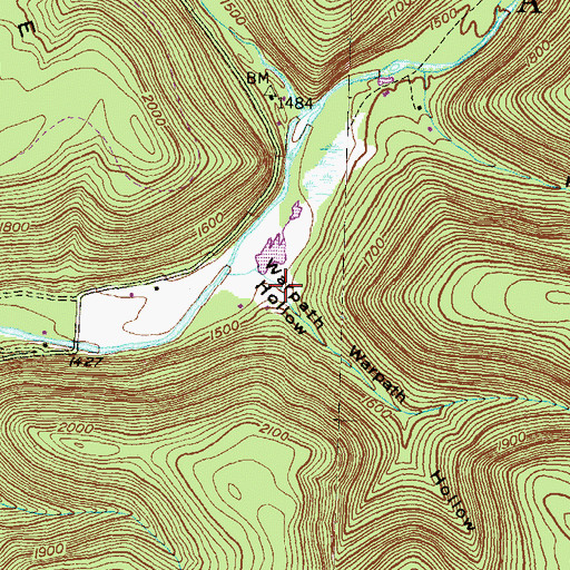 Topographic Map of Warpath Hollow, PA