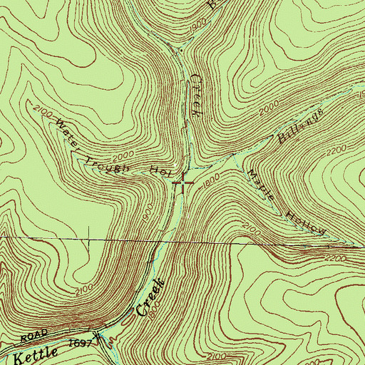 Topographic Map of Water Trough Hollow, PA