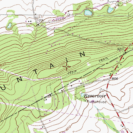Topographic Map of Welsh Mountain, PA