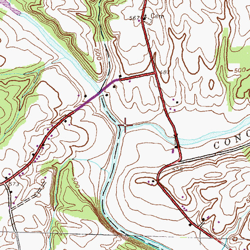 Topographic Map of West Branch Conococheague Creek, PA