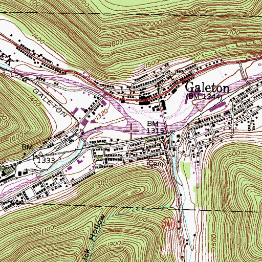 Topographic Map of West Branch Pine Creek, PA