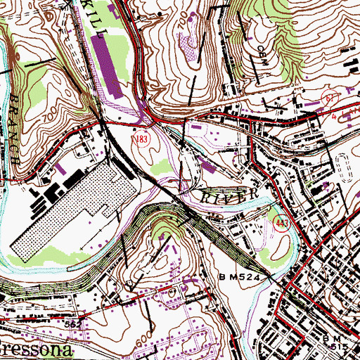 Topographic Map of West Branch Schuylkill River, PA